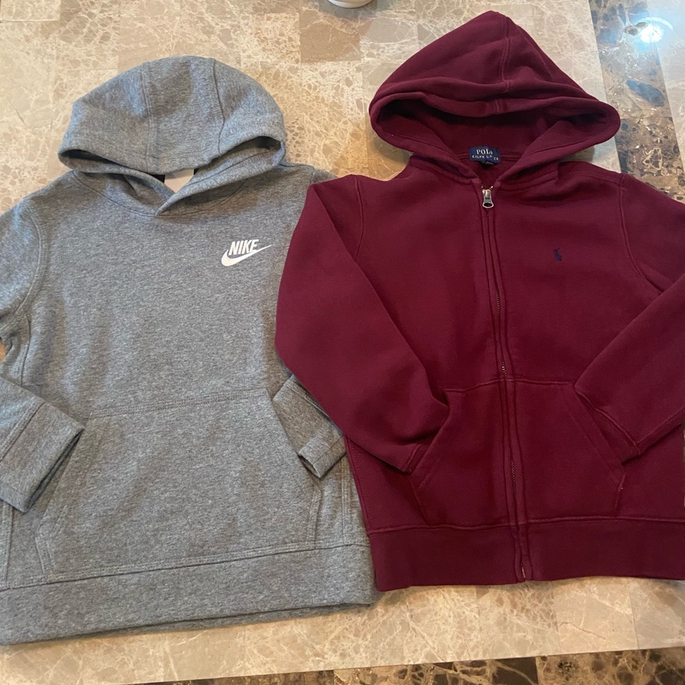 Boys Nike & Polo Warm Hoodies sz7